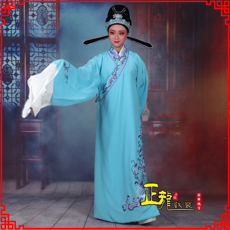郑州梁祝才子唐伯虎黄梅戏古装褶子草波纹小生衣